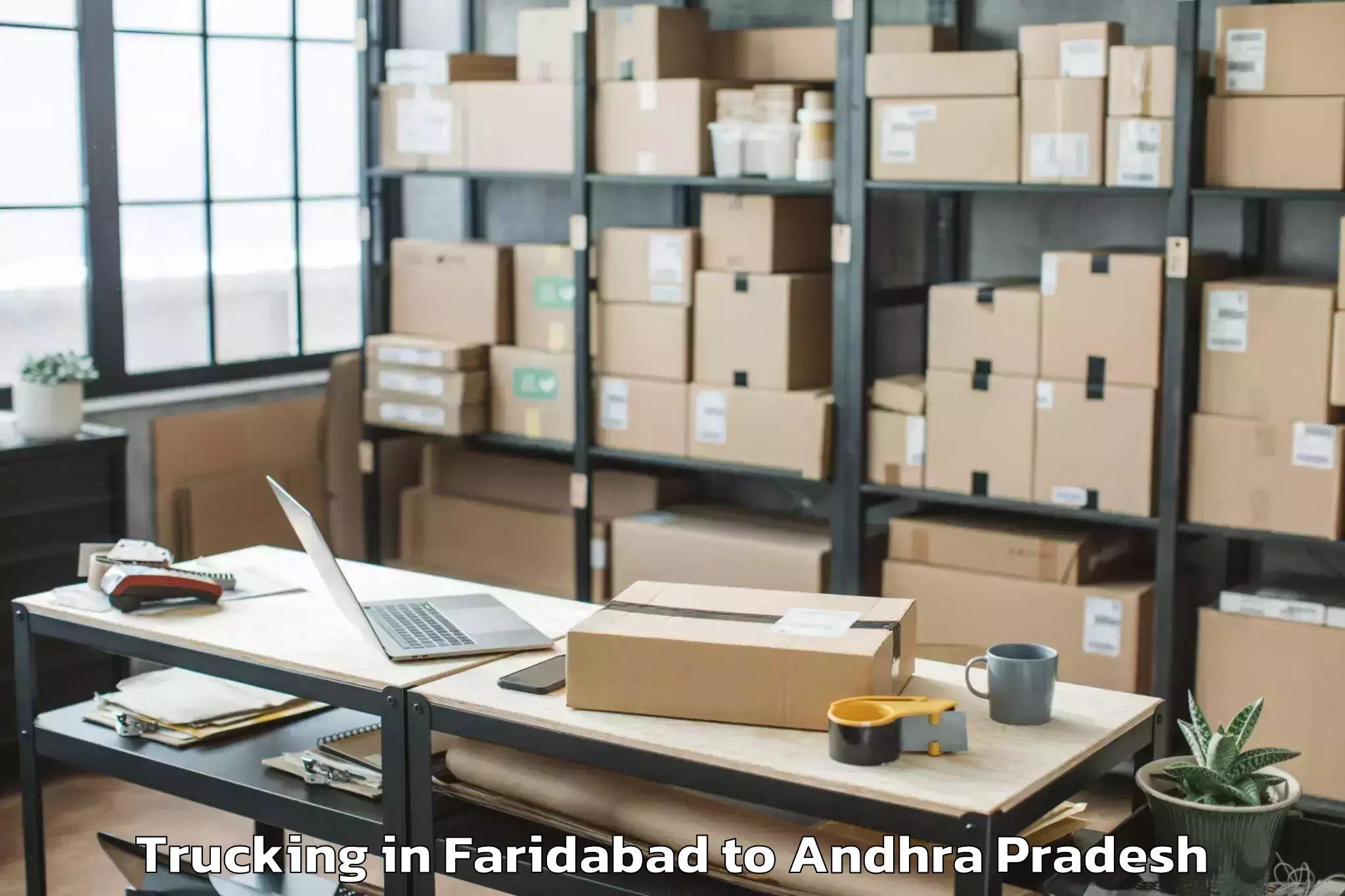 Book Faridabad to Ongole Trucking Online